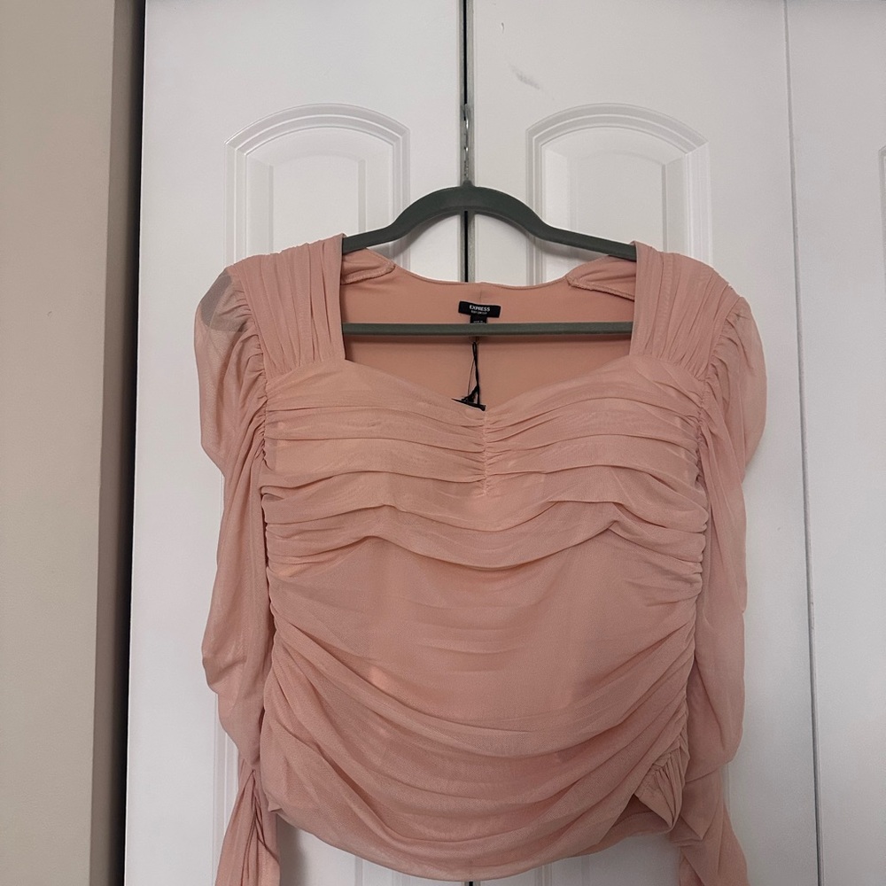Express Blush Ruched Blouse